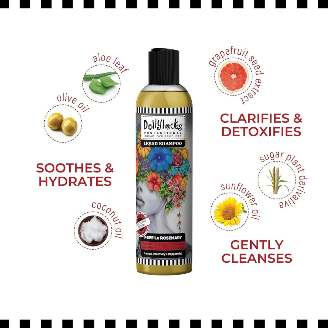 Dollylocks Clarifying Shampoo | Rosemary Peppermint Lemon | Pepe