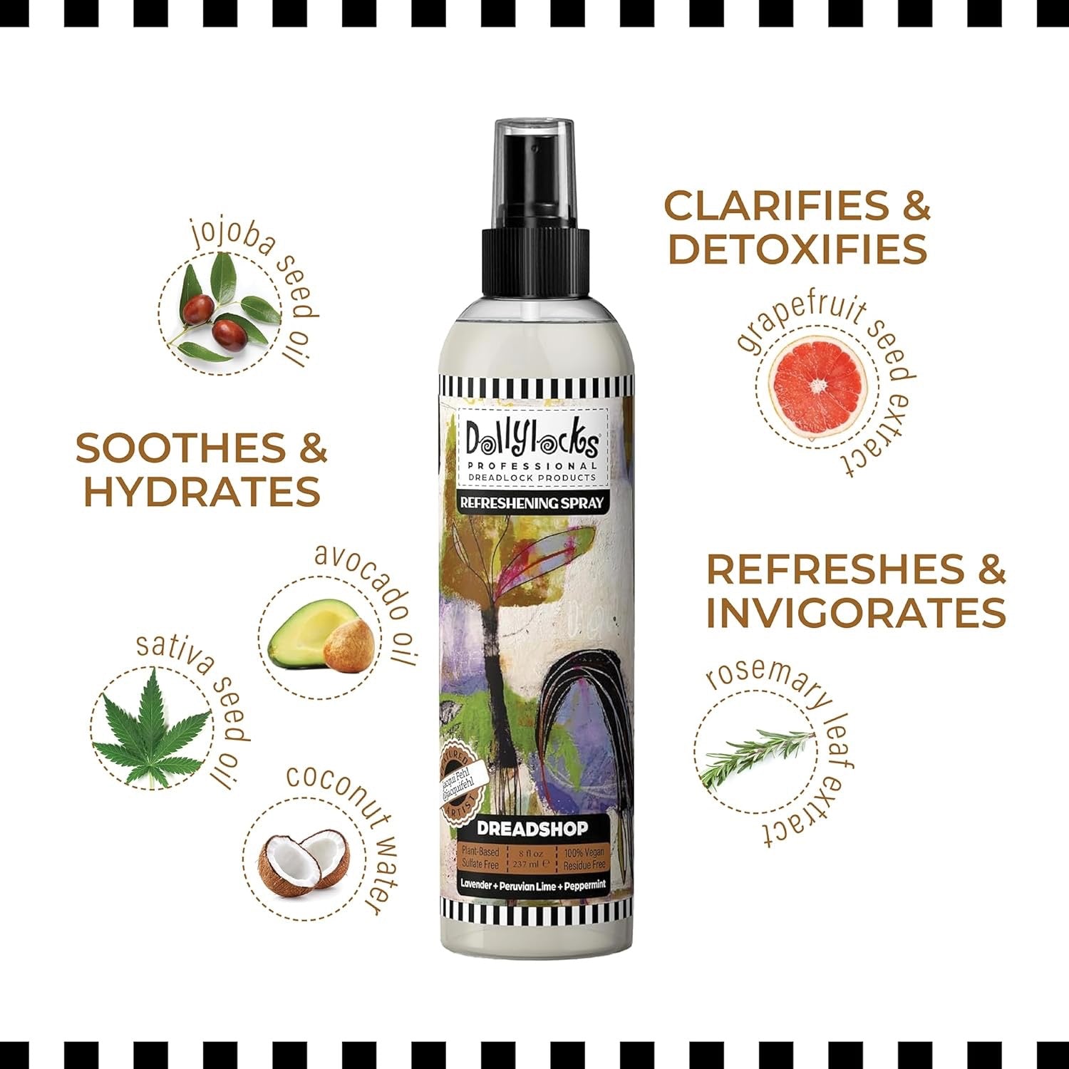 Dollylocks Refreshening Spray | Lavender Lime Peppermint | Dreadshop