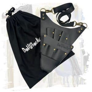 a black bag with a tool belt and a pouch